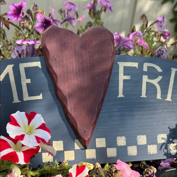 Wooden Handmade Welcome Friends Sign with Heart Country Home 29"x6.5" - Picture 8 of 17